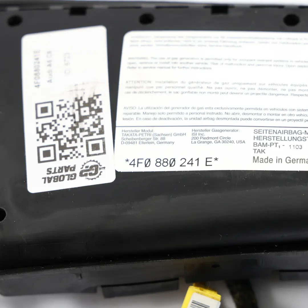 Audi A6 C6 4F Asiento Delantero Lado Aire Unidad Módulo Izquierda - SKU 4F0880241E - Número de pieza 4F0880241E