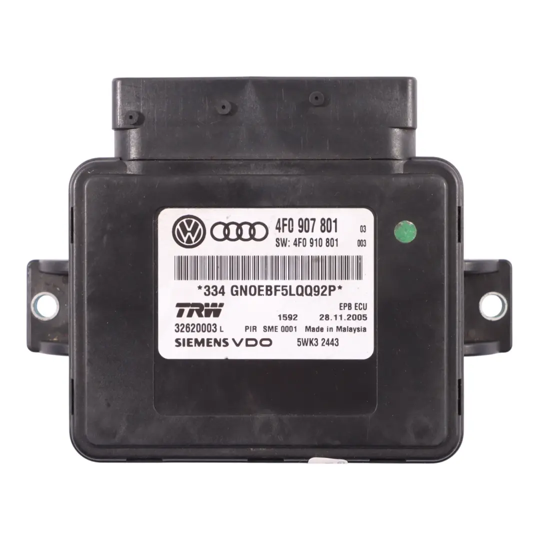 Hamulec Postojowy Moduł Hamulca Ręcznego do Audi A6 C6 o numerze 4F0907801 Audi A6 C6 Hamulec Postojowy Moduł Hamulca Ręcznego - SKU 4F0907801 - Numer Części 4F0907801