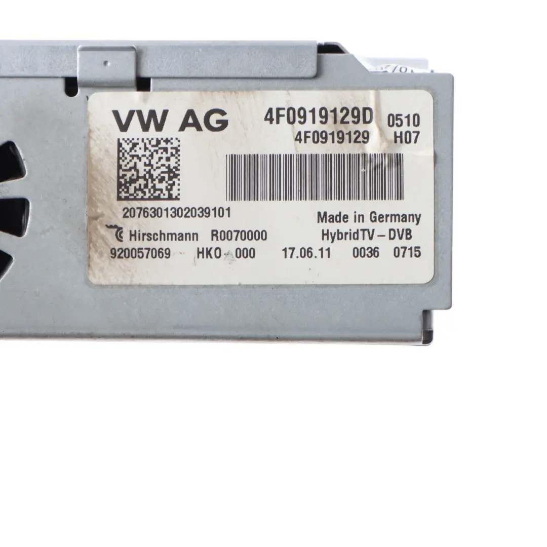 Tuner Digital Video Control Module to Audi A5 8T Volkswagen Touareg TV with Part number 4F0919129D Audi A5 8T Volkswagen Touareg TV Tuner Digital Video Control Module - SKU 4F0919129D - Part number 4F0919129D
