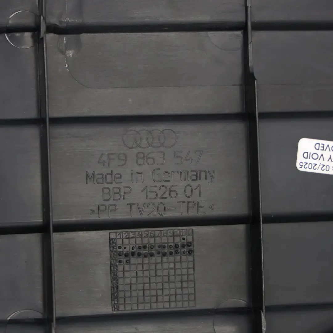 Emergency Spare Wheel Cover Trim Trunk Floor to Audi A6 C6 with Part number 4F9863547 Audi A6 C6 Emergency Spare Wheel Cover Trim Trunk Floor - SKU 4F9863547 - Part number 4F9863547