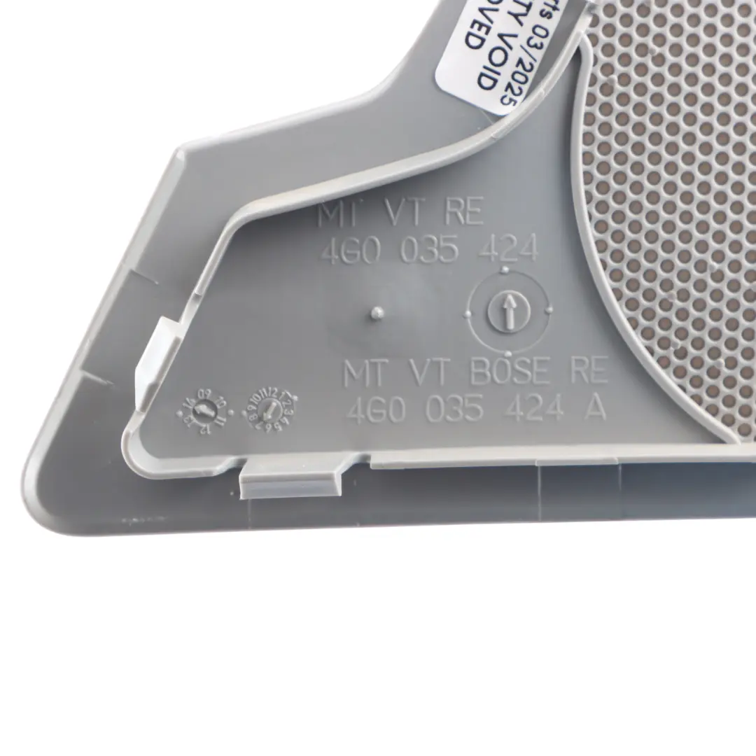 Audi A6 C7 Embellecedor Cubierta Altavoz Puerta Delantera Derecha - SKU 4G0035424A-1 - Número de pieza 4G0035424A
