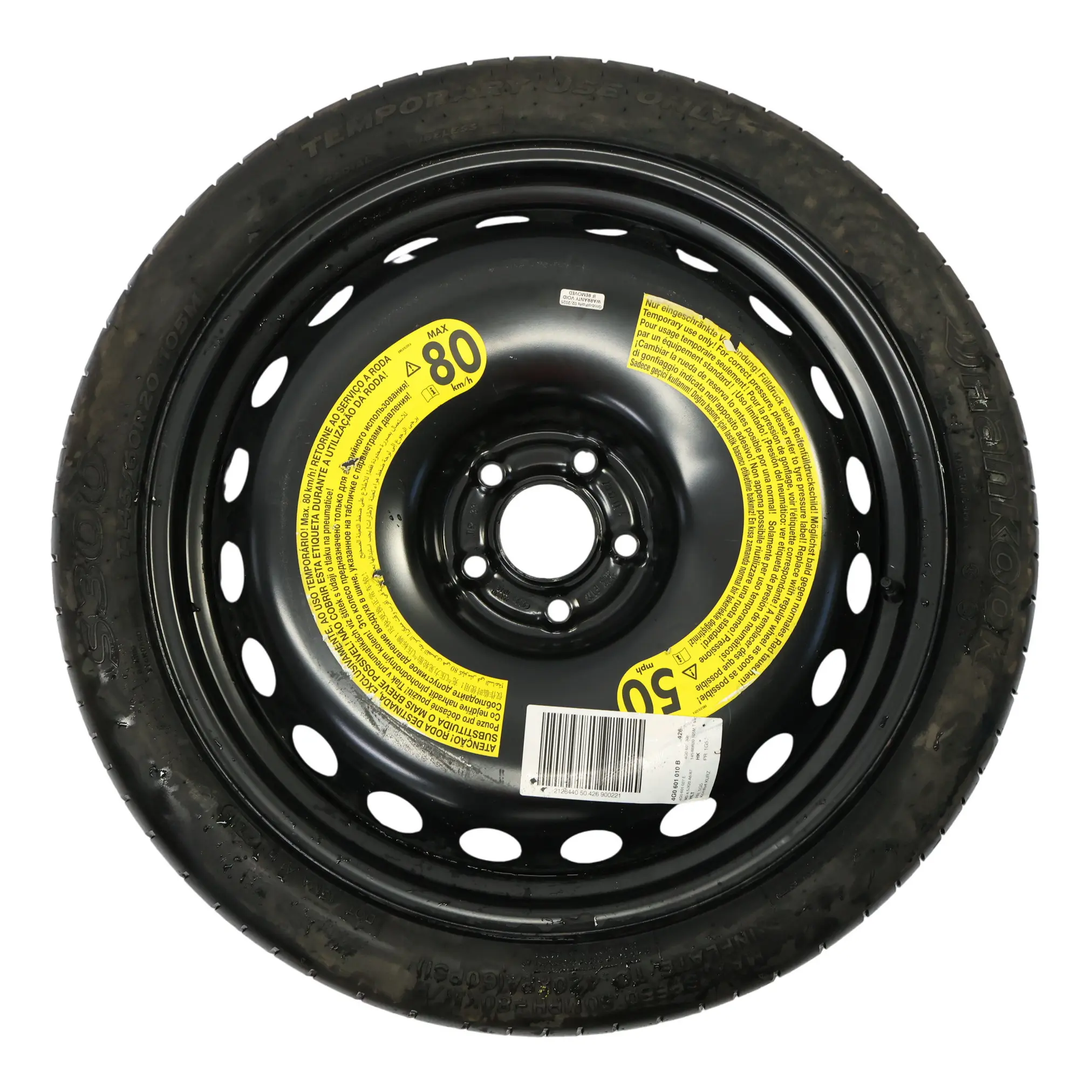 Roue De Secours Audi A7 4G Roue Acier Pneu 145/60/R20 41/2J ET22 Hankook