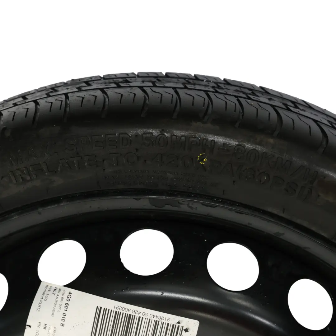  Rueda De Repuesto Audi A7 4G Rueda De Acero 145/60/R20 41/2J ET22 Hankook - SKU 4G0601027E-1 - Número de pieza 4G0601027E