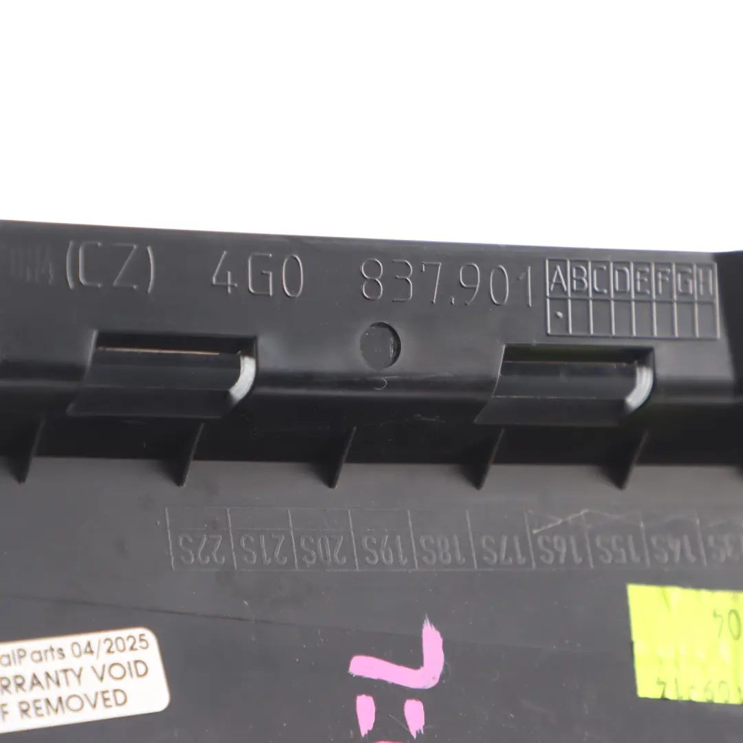 Tapizado Frontal Columna B Panel Exterior Izquierdo para Audi A6 C7 con número de pieza 4G0837901A Audi A6 C7 Tapizado Frontal Columna B Panel Exterior Izquierdo - SKU 4G0837901A-1 - Número de pieza 4G0837901A