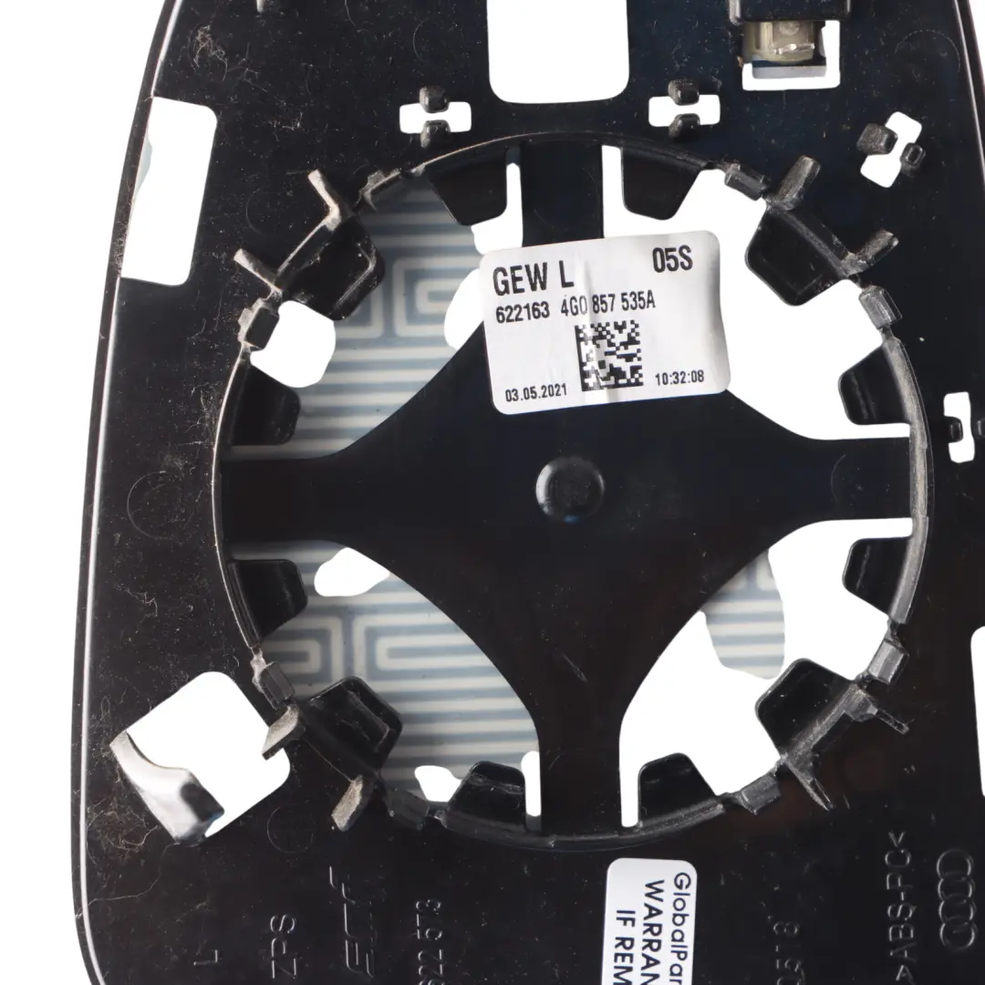 Side View Mirror Wing Insert Glass Left N/S Door to Audi A6 C7 with Part number 4G0857535A Audi A6 C7 Side View Mirror Wing Insert Glass Left N/S Door - SKU 4G0857535A - Part number 4G0857535A