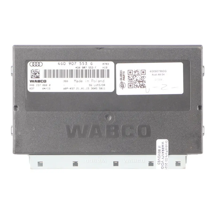Module Contrôle Suspension Pneumatique Dynamique ECU WABCO pour Audi A8 D4 à propos du numéro de pièce 4G0907553G Audi A8 D4 Module Contrôle Suspension Pneumatique Dynamique ECU WABCO - SKU 4G0907553G - Numéro de pièce 4G0907553G