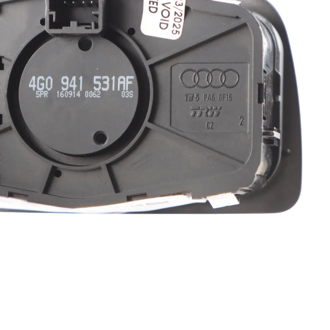 Headlight Level Adjuster Switch Light Control Unit to Audi A6 C7 with Part number 4G0941531AF Audi A6 C7 Headlight Level Adjuster Switch Light Control Unit - SKU 4G0941531AF - Part number 4G0941531AF