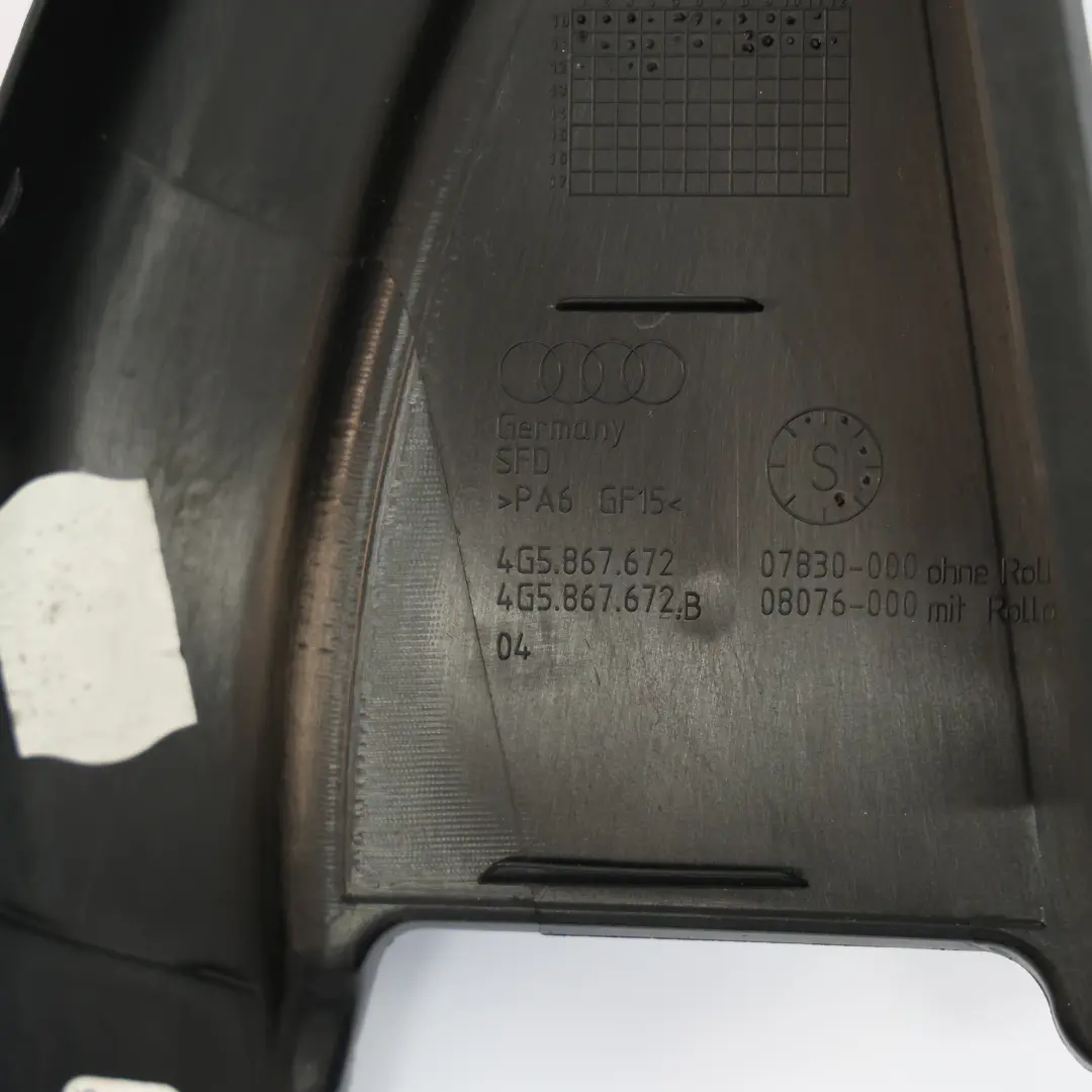 Audi A6 C7 Sedan Door Window Frame Trim Rear Right O/S Black - SKU 4G5867672 - Part number 4G5867672