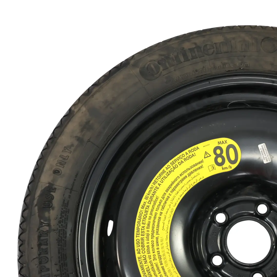  Roue De Secours Audi A8 D4 Pneu 19" 5J ET:22 Continental 145/80 - SKU 4H0601027E - Numéro de pièce 4H0601027E