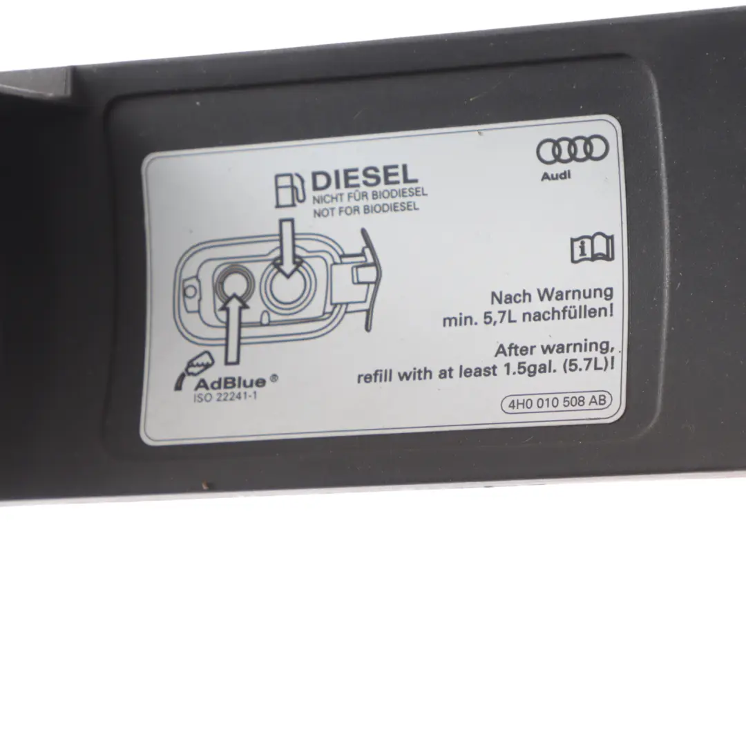 Audi A8 D4 Fuel Filler Flap Cover Pot Carrier Mount Housing - SKU 4H0809857C - Part number 4H0809857C
