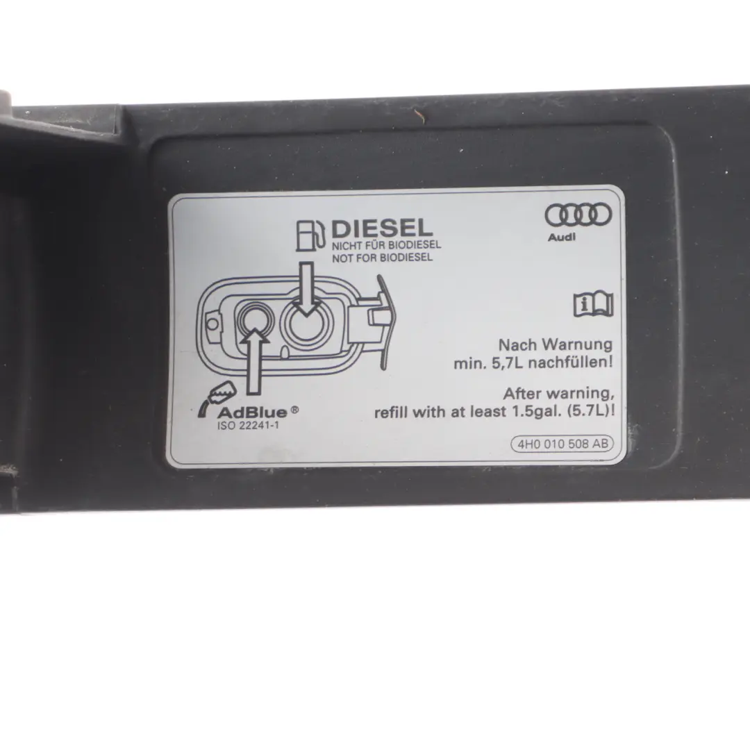 A8L D4 Fuel Flap Cover Pot Carrier Mount Housing to Audi with Part number 4H0809857E Audi A8L D4 Fuel Flap Cover Pot Carrier Mount Housing - SKU 4H0809857E - Part number 4H0809857E