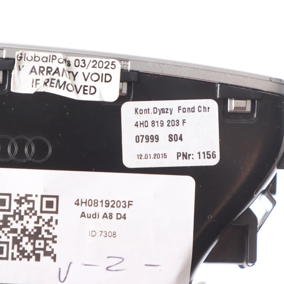 Audi A8 D4 Boquilla Rejilla Ventilación La Consola Central Trasera - SKU 4H0819203F - Número de pieza 4H0819203F