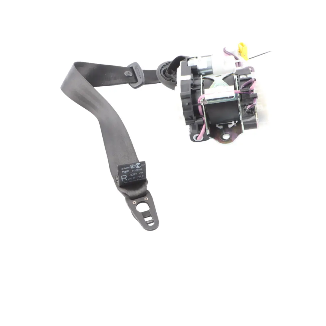 Audi A8 D4 Seat Belt Front Right O/S Upper Seatbelt Black - SKU 4H0857706D - Part number 4H0857706D
