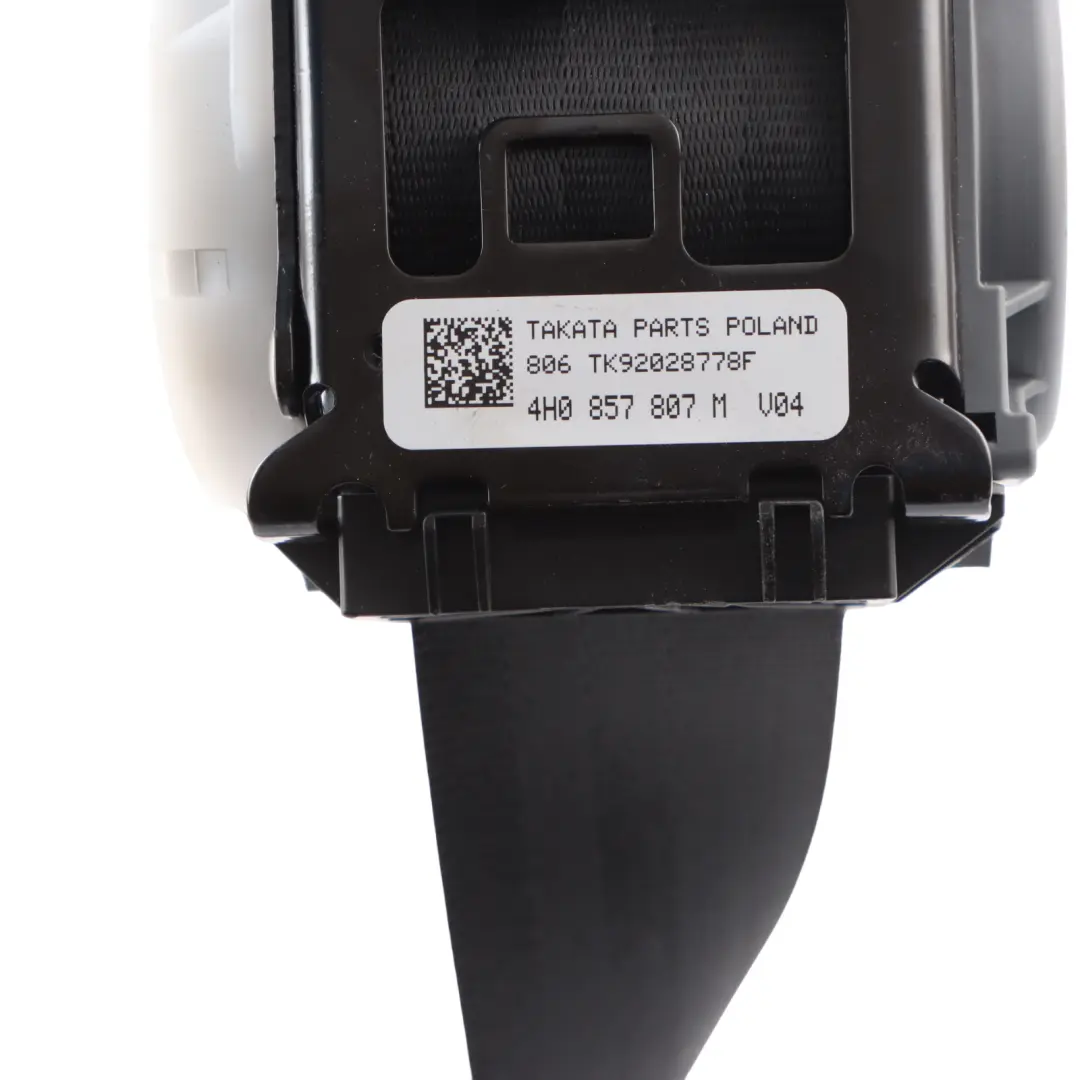 Belt Rear Centre Middle Seatbelt Black to Audi A8 4H Seat with Part number 4H0857807M Audi A8 4H Seat Belt Rear Centre Middle Seatbelt Black - SKU 4H0857807M - Part number 4H0857807M