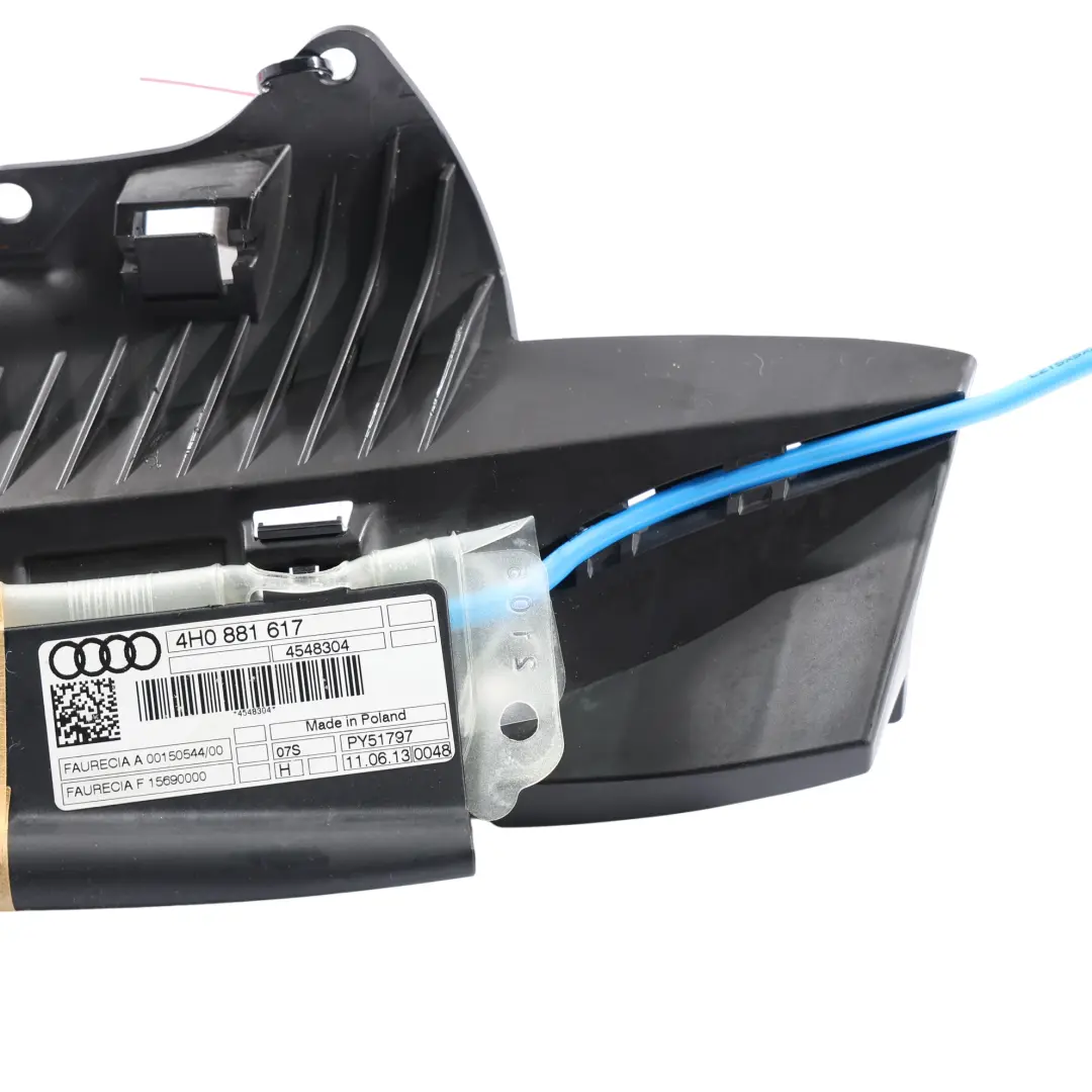 Audi A8L 4H Asiento Delantero Soporte Lateral Lumbar Izquierdo - SKU 4H0881617 - Número de pieza 4H0881617