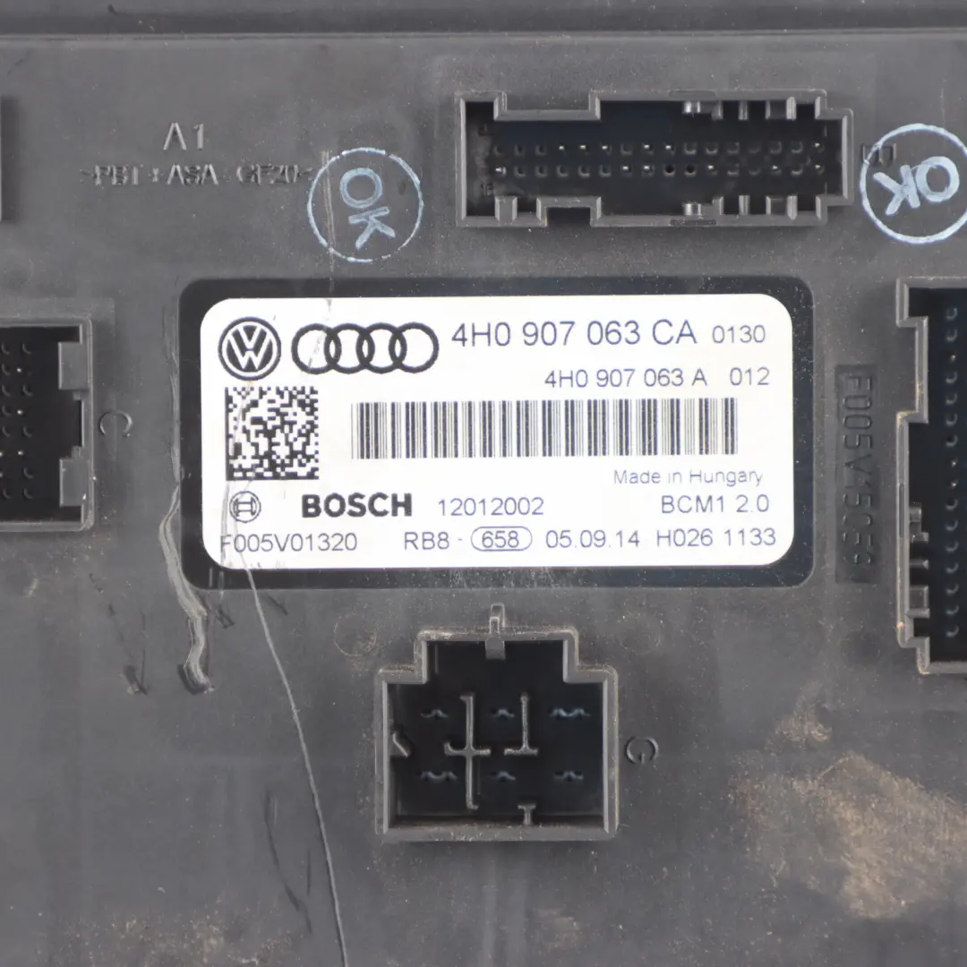 Body Control Comfort Unit Module BCM Unit ECU to Audi A6 C7 with Part number 4H0907063CA Audi A6 C7 Body Control Comfort Unit Module BCM Unit ECU - SKU 4H0907063CA - Part number 4H0907063CA