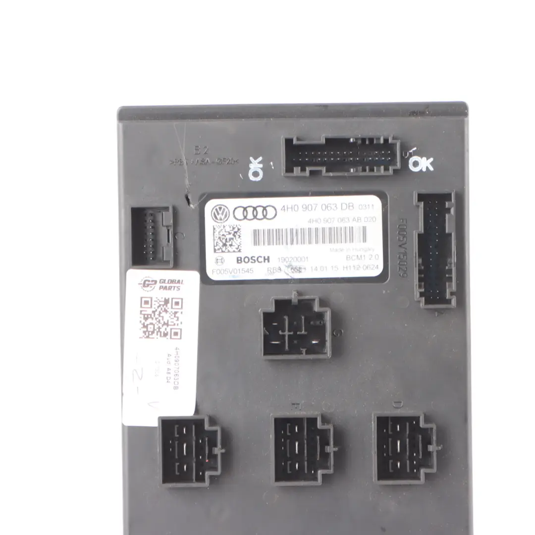 Audi A5 8T Module De Commande De Confort BCM1 ECU - SKU 4H0907063DB - Numéro de pièce 4H0907063DB