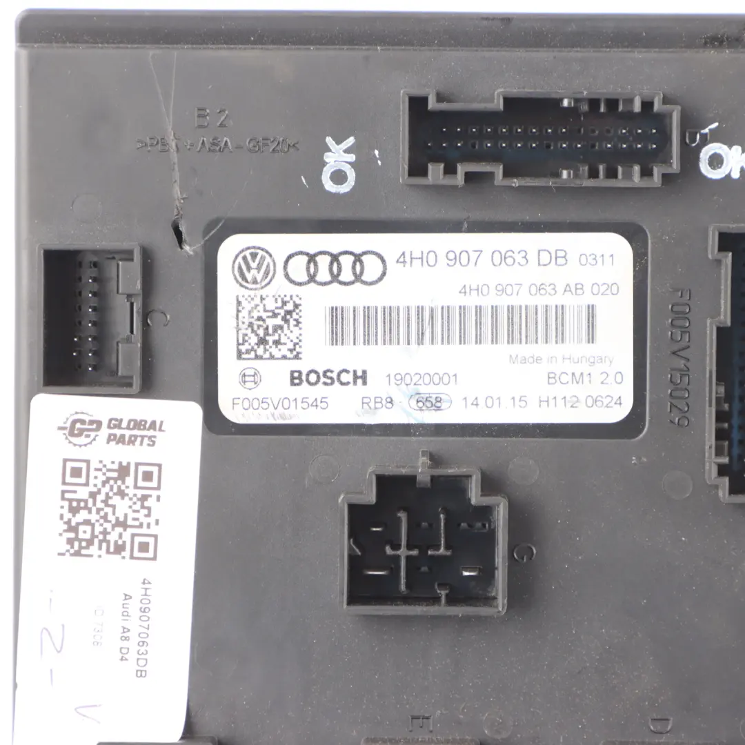 Unità Di Controllo Carrozzeria Modulo Comfort BCM1 ECU per Audi A5 8T con numero di parte 4H0907063DB Audi A5 8T Unità Di Controllo Carrozzeria Modulo Comfort BCM1 ECU - SKU 4H0907063DB - Numero di parte 4H0907063DB