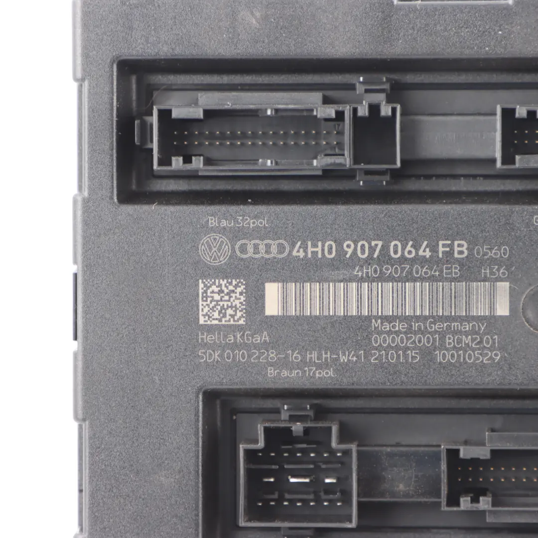 Módulo BCM Unidad Control Carrocería, ECU Conveniencia para Audi A8 D4 con número de pieza 4H0907064FB Audi A8 D4 Módulo BCM Unidad Control Carrocería, ECU Conveniencia - SKU 4H0907064FB - Número de pieza 4H0907064FB