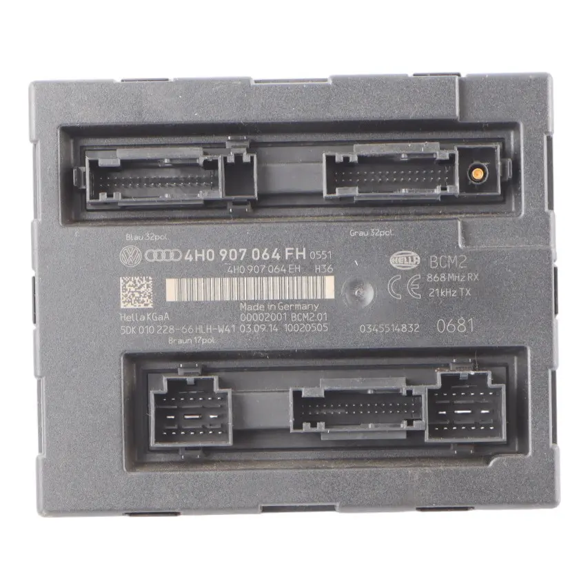 Audi A6 C7 BCM2 Comfort Body Control Module Electrical Unit ECU 4H0907064FH