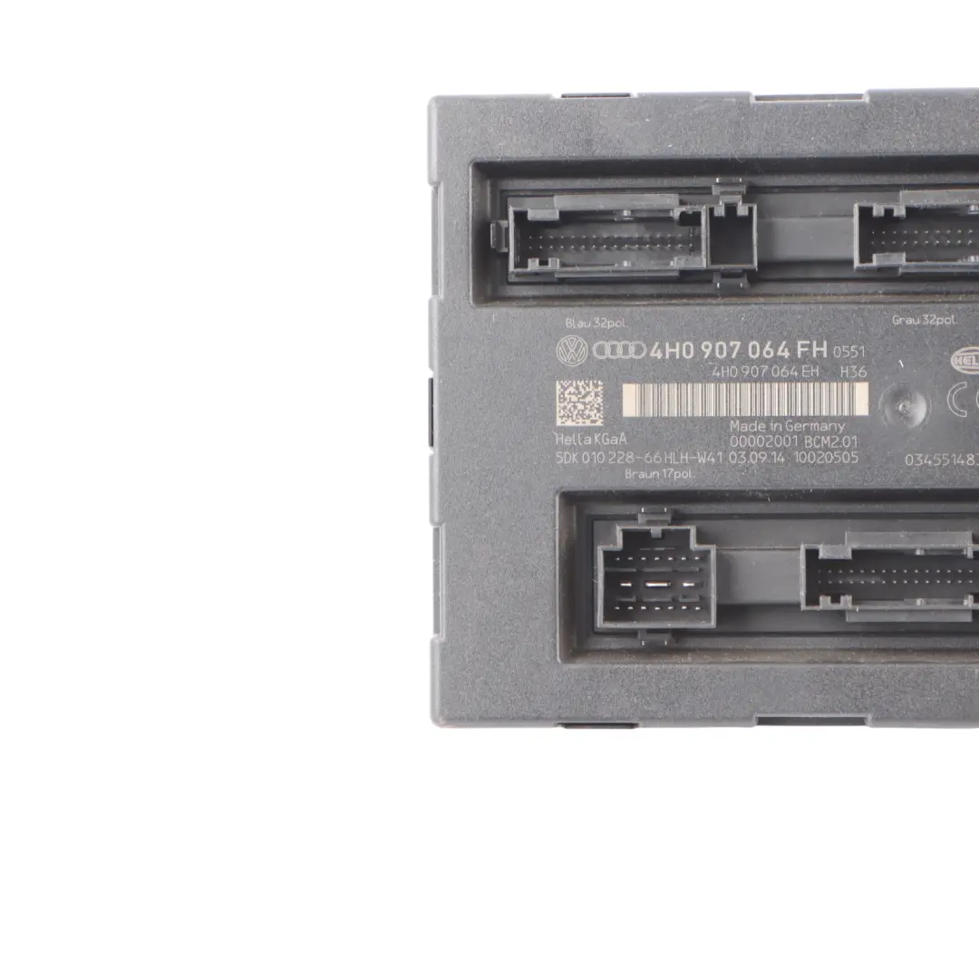 BCM2 Módulo Control Carrocería Confort Unidad ECU para Audi A6 C7 con número de pieza 4H0907064FH Audi A6 C7 BCM2 Módulo Control Carrocería Confort Unidad ECU - SKU 4H0907064FH - Número de pieza 4H0907064FH