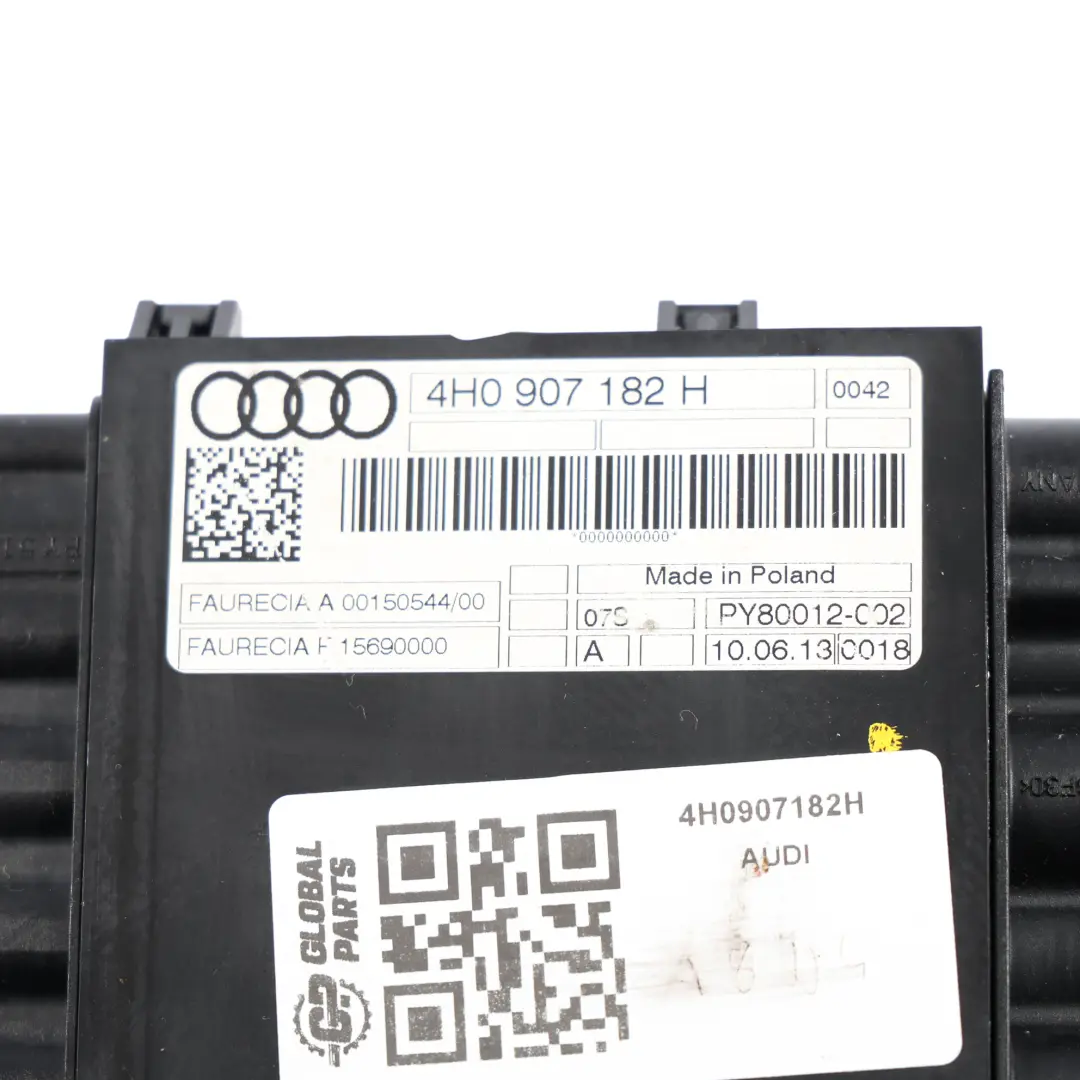 Audi A8 D4 4H Front Seat Backrest Control Module Unit ECU - SKU 4H0907182H - Part number 4H0907182H