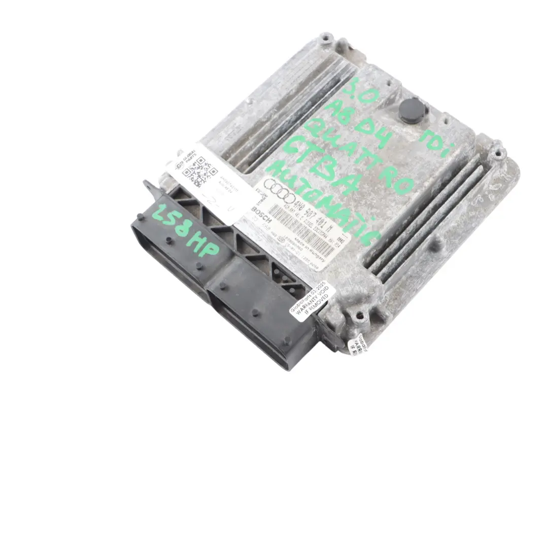 CTBA Quattro 258HP Controllo Motore ECU Automatico per Audi A8 4H 3.0 TDI con numero di parte 4H0907401M Audi A8 4H 3.0 TDI CTBA Quattro 258HP Controllo Motore ECU Automatico - SKU 4H0907401M - Numero di parte 4H0907401M