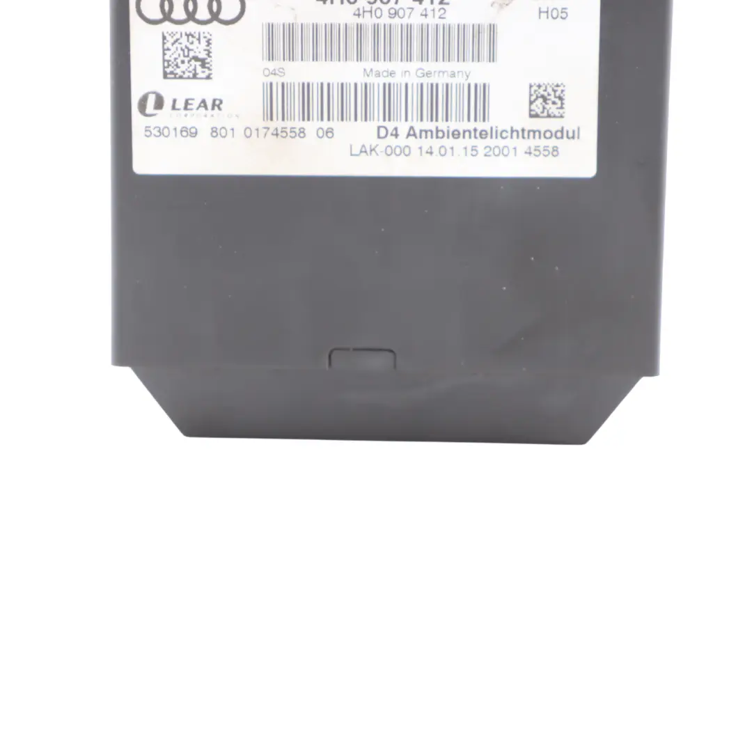 Audi A8 D4 Ambient Lighting Control Module Unit ECU - SKU 4H0907412 - Part number 4H0907412