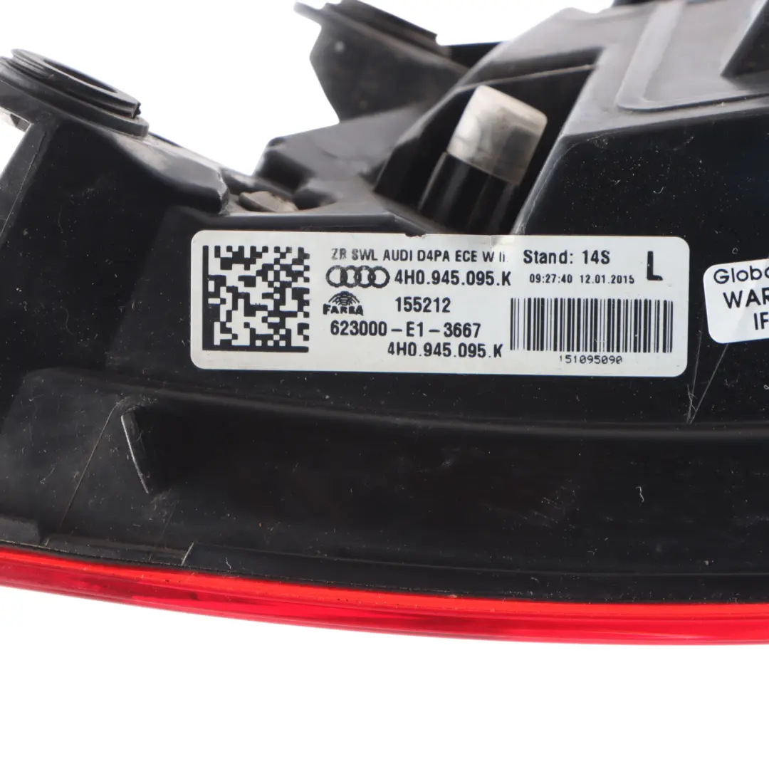Feu Arrière De Hayon LED Gauche pour Audi A8 D4 à propos du numéro de pièce 4H0945095K Audi A8 D4 Feu Arrière De Hayon LED Gauche - SKU 4H0945095K - Numéro de pièce 4H0945095K