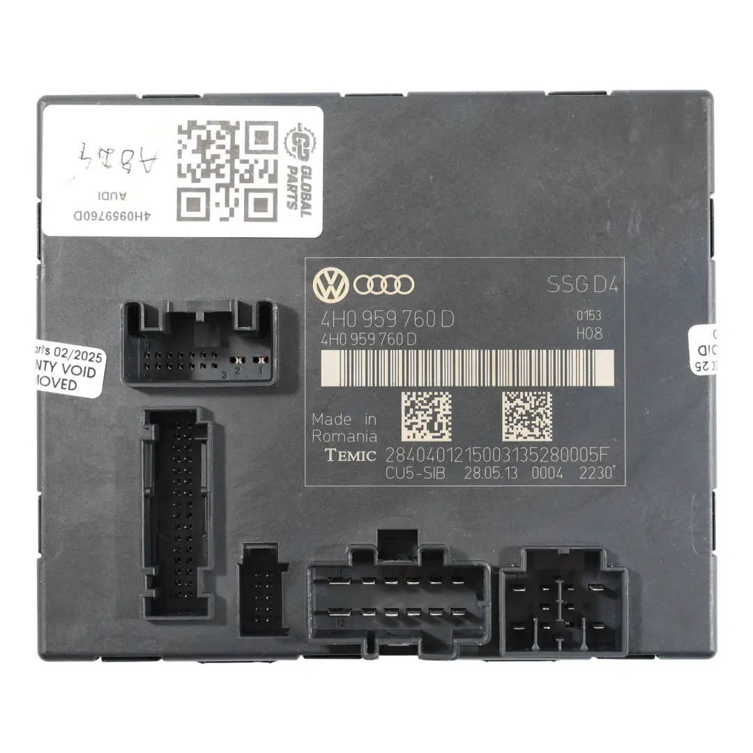 Audi A8 4D Moduł Sterownik Fotela Prawy Przód - SKU 4H0959760D - Numer Części 4H0959760D