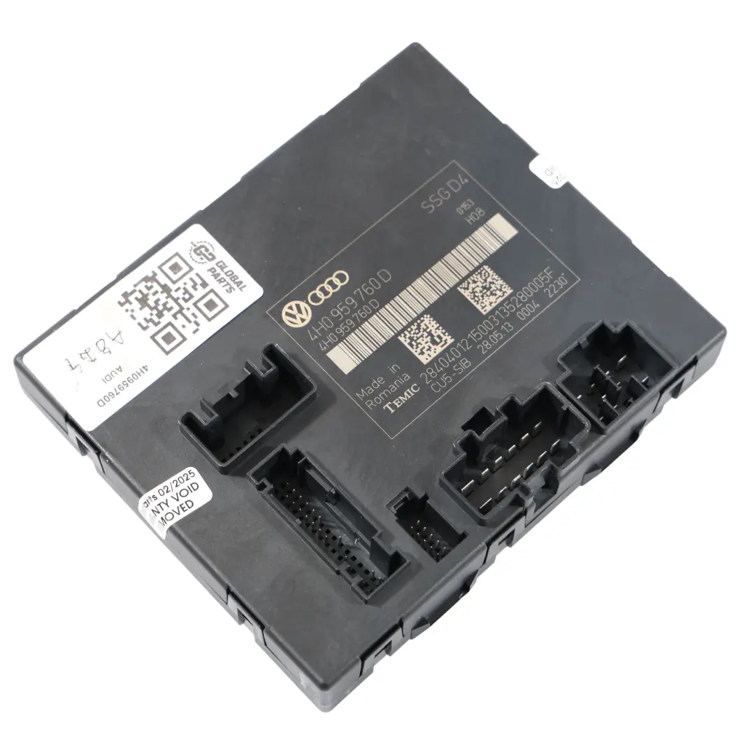 Module Réglage Mémoire Siège Avant Droit pour Audi A8 4D à propos du numéro de pièce 4H0959760D Audi A8 4D Module Réglage Mémoire Siège Avant Droit - SKU 4H0959760D - Numéro de pièce 4H0959760D