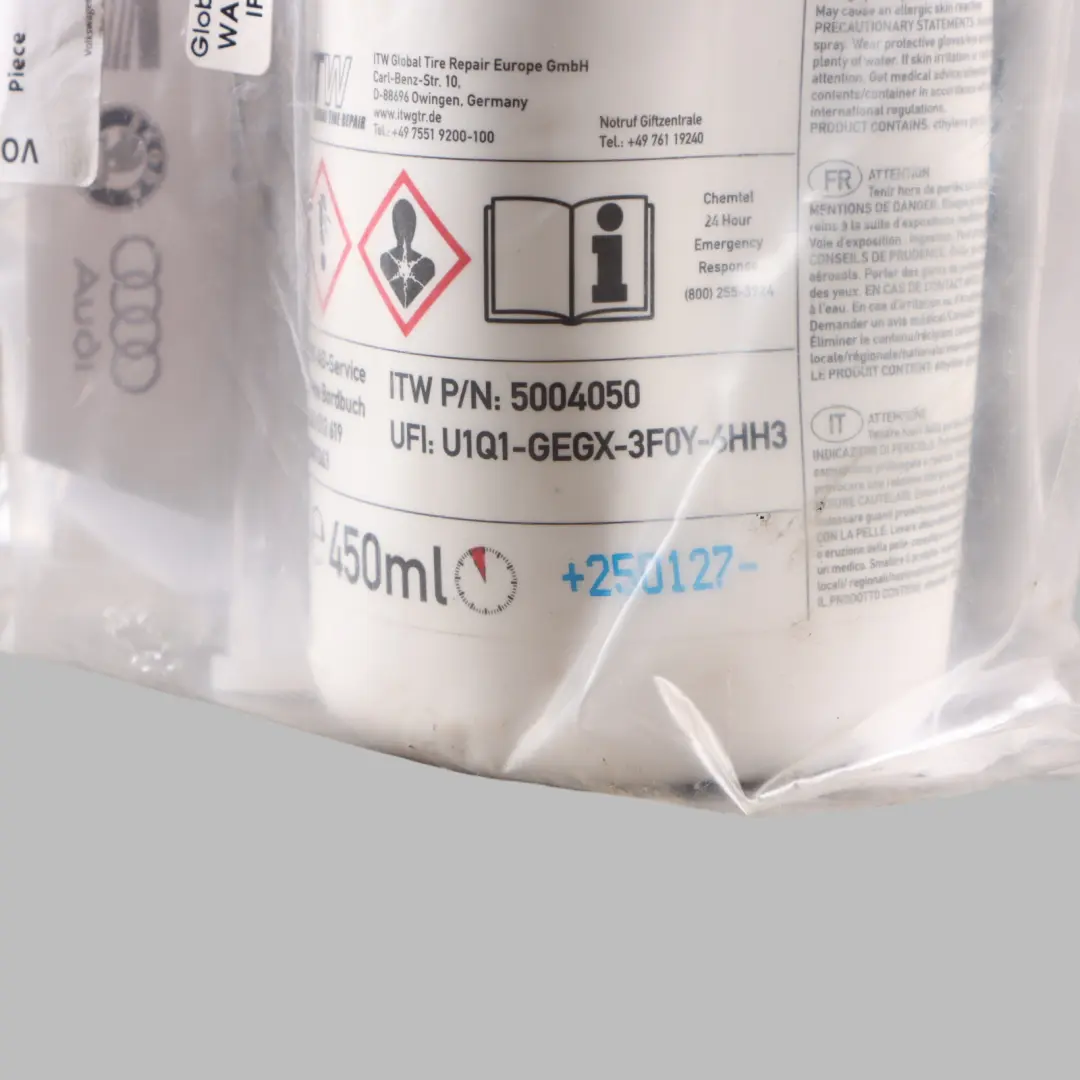 Botella De Sellador De Neumáticos Repuesto para Volkswagen Audi Seat Skoda con número de pieza 5G0012619 Volkswagen Audi Seat Skoda Botella De Sellador De Neumáticos Repuesto - SKU 5G0012619 - Número de pieza 5G0012619