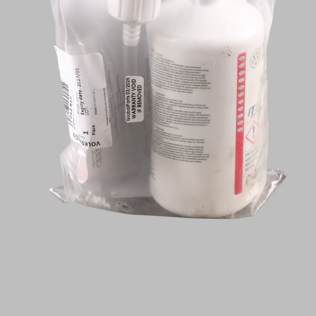 Notfall Ersatzreifen Dichtmittel Flasche für Volkswagen Audi Seat Skoda mit Teilenummer 5G0012619 Volkswagen Audi Seat Skoda Notfall Ersatzreifen Dichtmittel Flasche - SKU 5G0012619 - Teilenummer 5G0012619