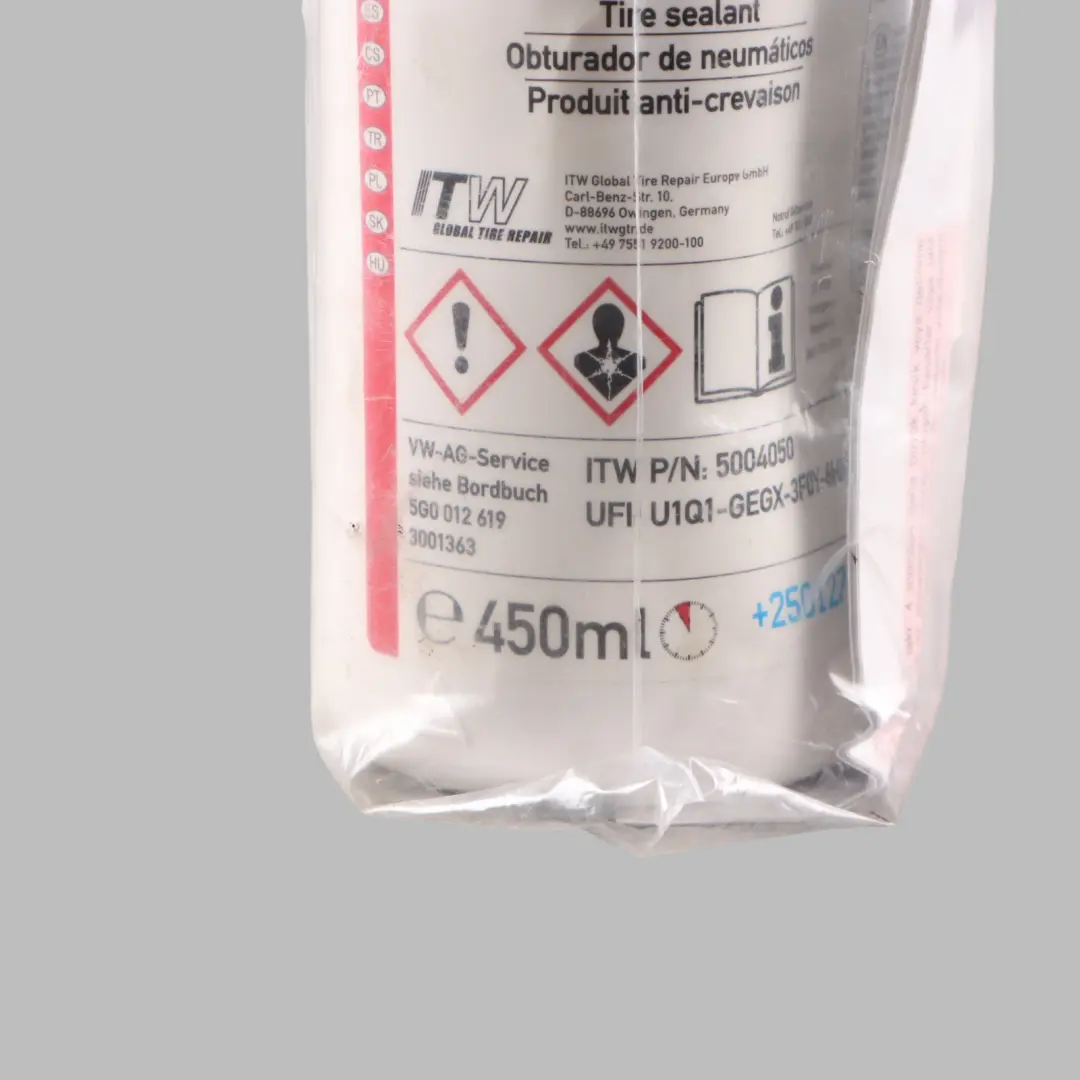Bouteille De Pneu De Rechange D'Urgence pour Volkswagen Audi Seat Skoda à propos du numéro de pièce 5G0012619 Volkswagen Audi Seat Skoda Bouteille De Pneu De Rechange D'Urgence - SKU 5G0012619 - Numéro de pièce 5G0012619