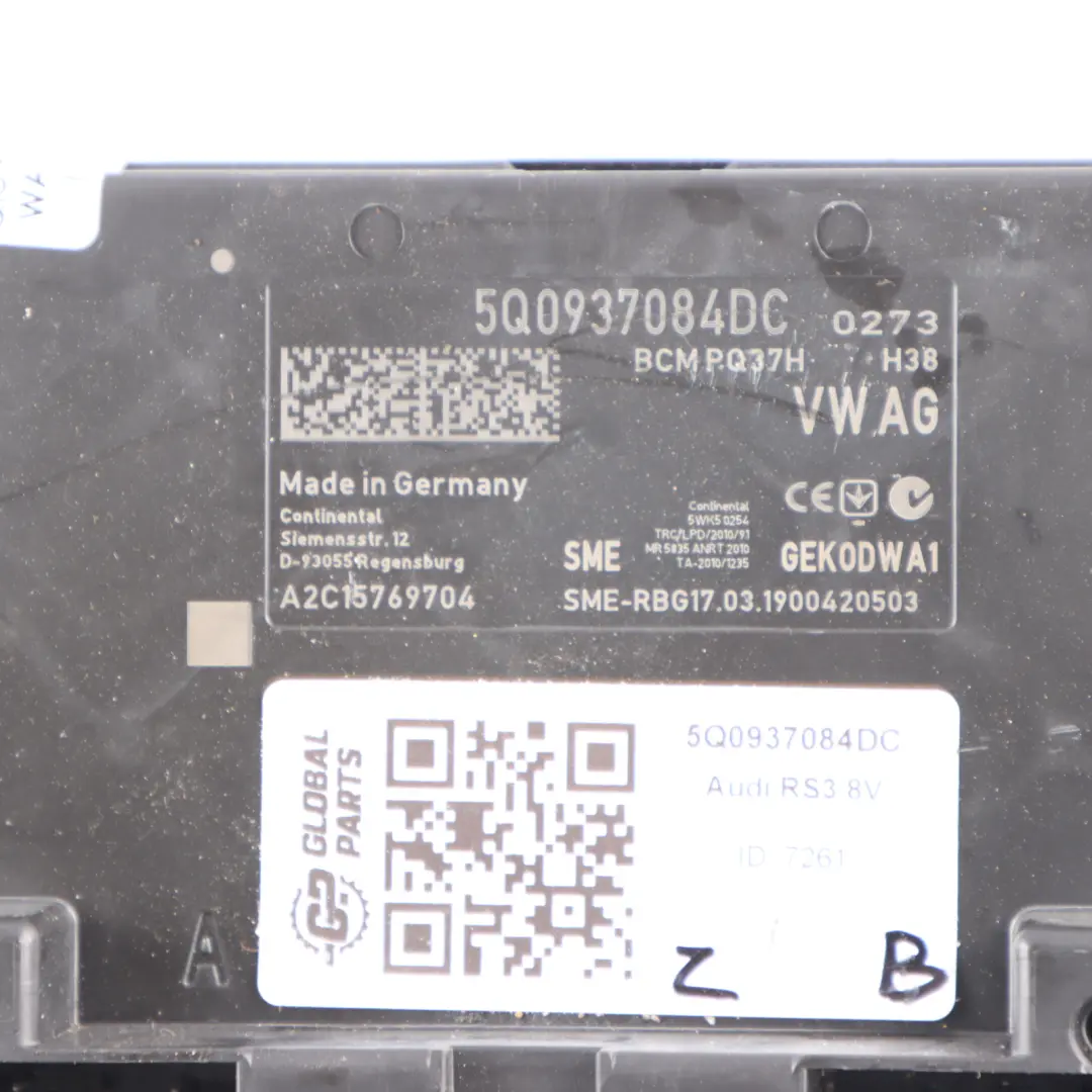 Module Commande Carrosserie BCM Alimentation pour Audi A3 RS3 8V à propos du numéro de pièce 5Q0937084DC Audi A3 RS3 8V Module Commande Carrosserie BCM Alimentation - SKU 5Q0937084DC - Numéro de pièce 5Q0937084DC