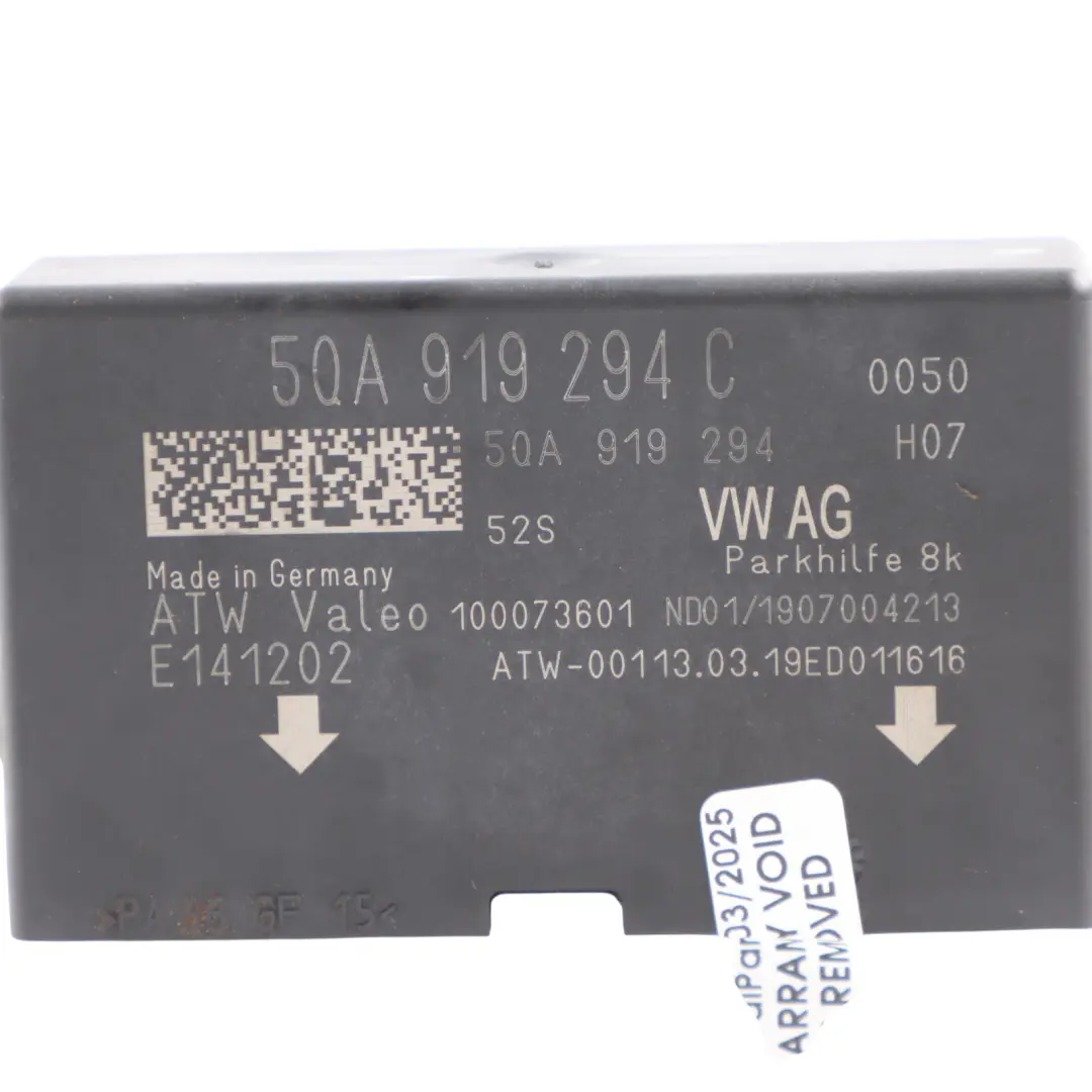 PDC Parking Sensor Control Unit Module 5QA919294J Audi Seat Skoda Volkswagen - SKU 5QA919294C - Part number 5QA919294C