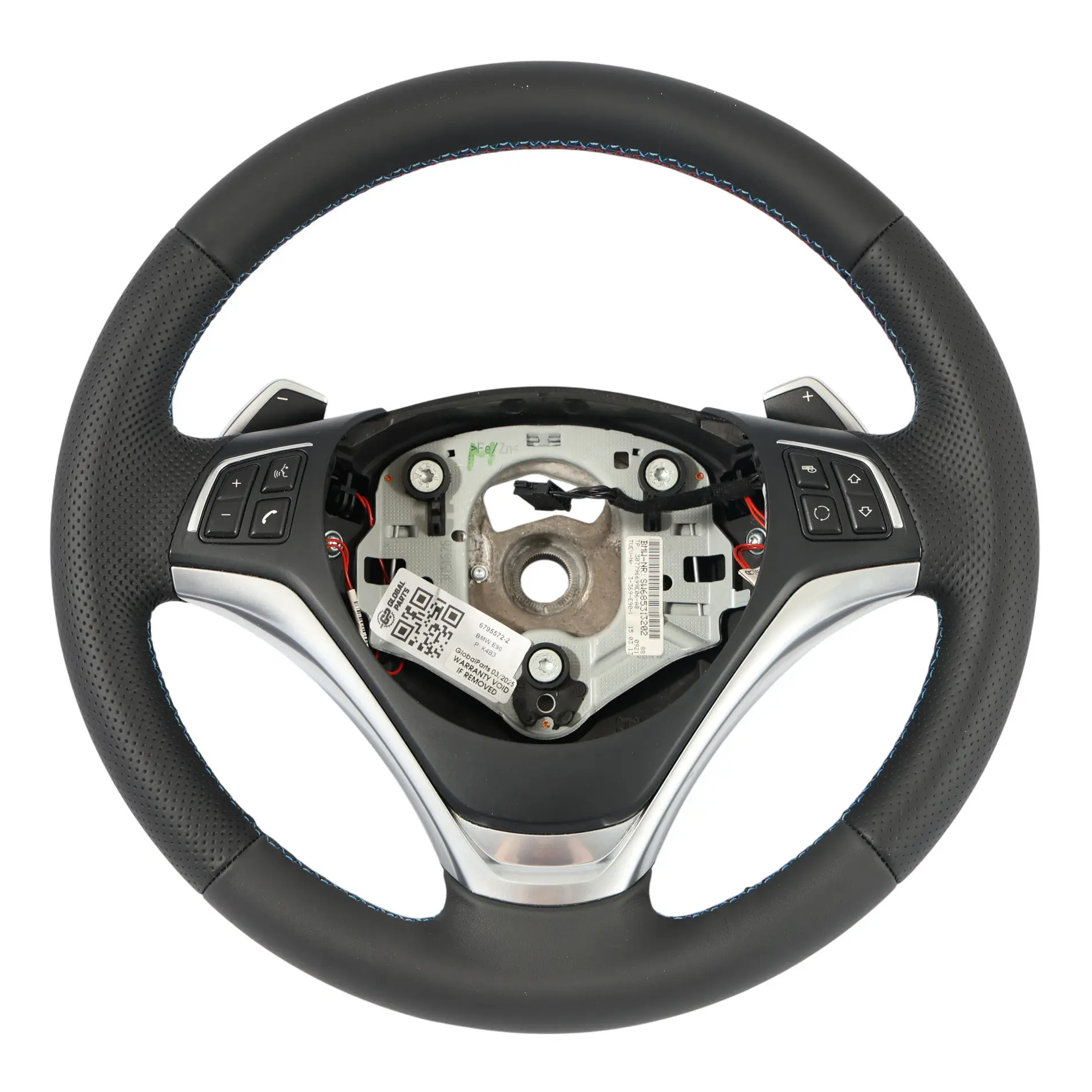 BMW E87 E90 E91 NEW Black Leather M-Sport Look Steering Wheel Paddle Shift