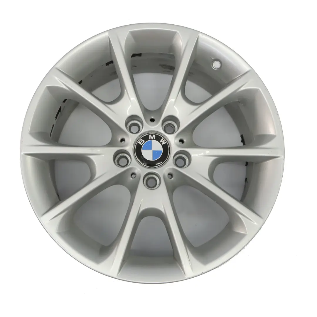 Silberne Alufelge 18" 8,5J ET:47 V-Speiche Styling 398 für BMW F30 F31 mit Teilenummer 6796251 BMW F30 F31 Silberne Alufelge 18" 8,5J ET:47 V-Speiche Styling 398 - SKU 6796251-3 - Teilenummer 6796251