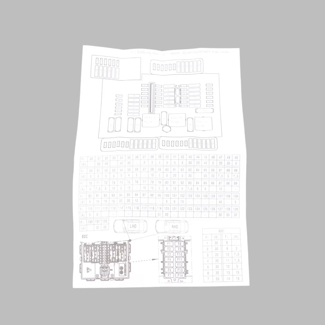 Fuse Box Map Grouping to BMW F46 with Part number 6822531 BMW F46 Fuse Box Map Grouping - SKU 6822531 - Part number 6822531