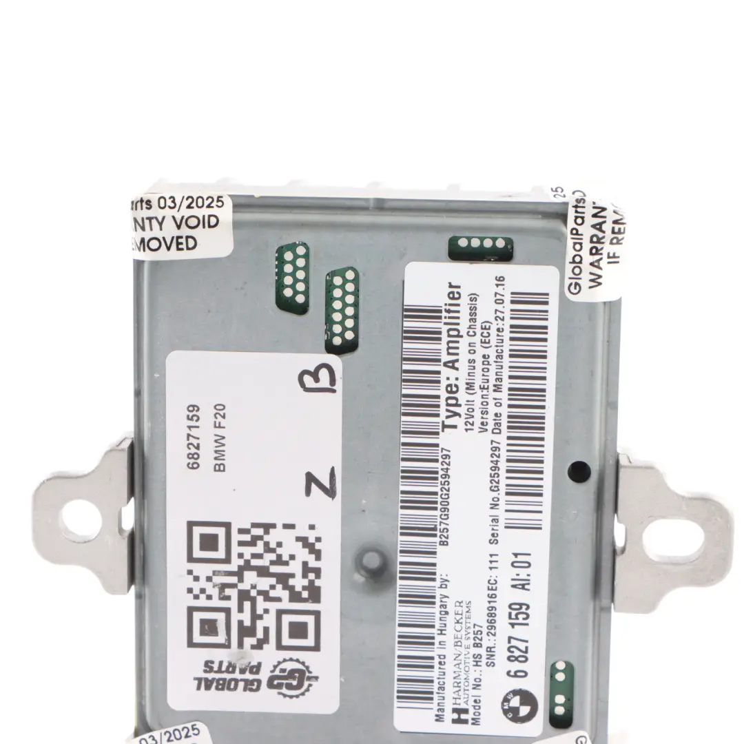 Audio Amplifier BMW F20 F21 F22 Harman/Kardon Active Sound Design System to with Part number 6827159 Audio Amplifier BMW F20 F21 F22 Harman/Kardon Active Sound Design System - SKU 6827159 - Part number 6827159