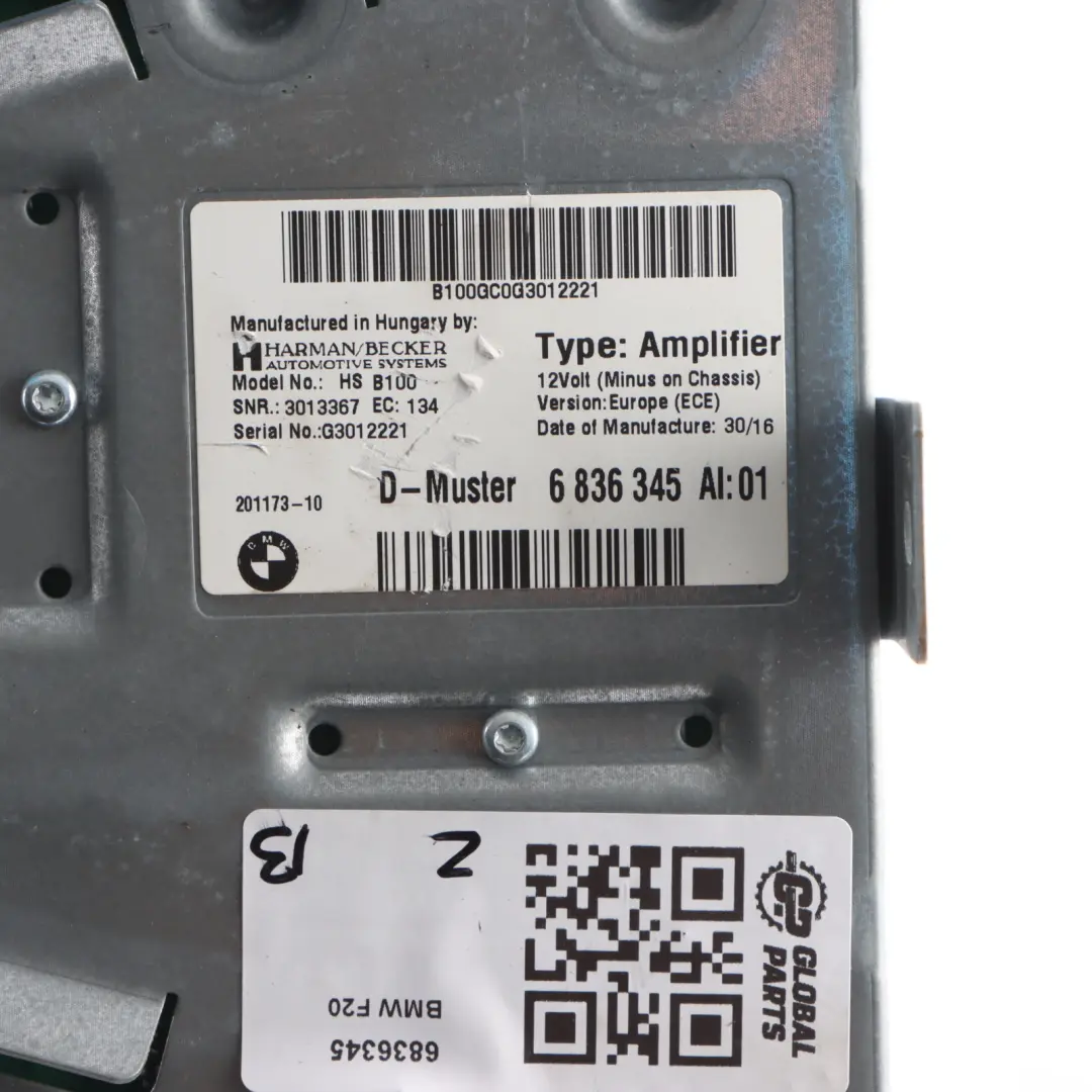 Top HiFi Audio Amplifier Harman Kardon to BMW F20 F21 LCI F22 F23 with Part number 6836345 BMW F20 F21 LCI F22 F23 Top HiFi Audio Amplifier Harman Kardon - SKU 6836345 - Part number 6836345