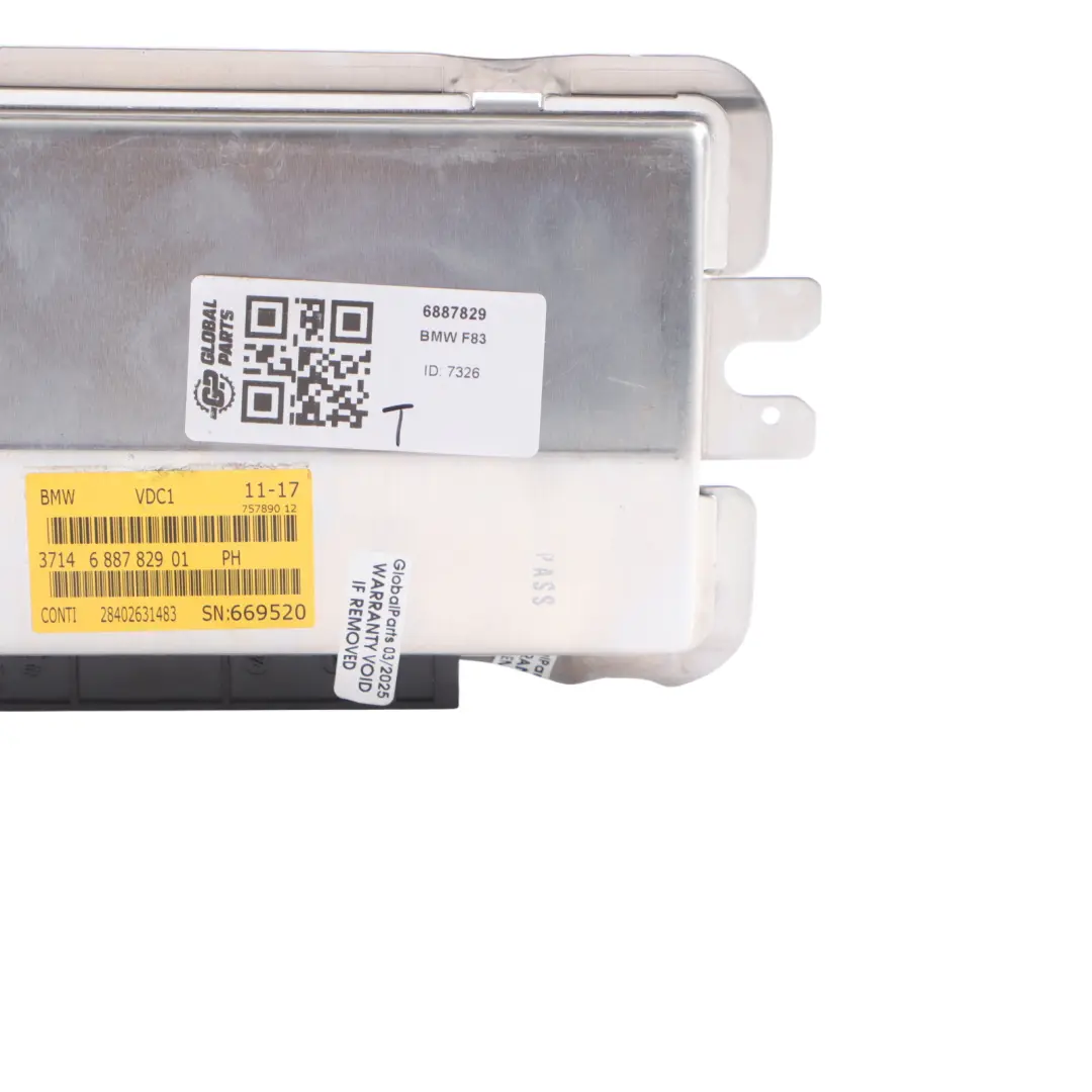 VDC Adaptive Sport Suspension Module Control Unit to BMW M4 F32 F80 F82 with Part number 6887829 BMW M4 F32 F80 F82 VDC Adaptive Sport Suspension Module Control Unit - SKU 6887829 - Part number 6887829