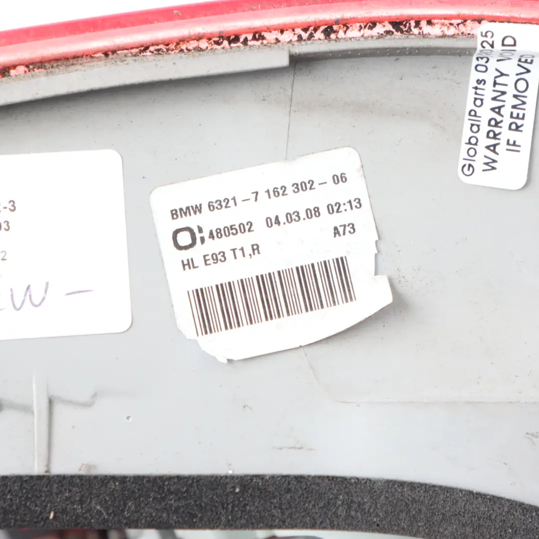 Rear Lamp BMW E93 Convertible Light Panel Right O/S - SKU 7162302-3 - Part number 7162302