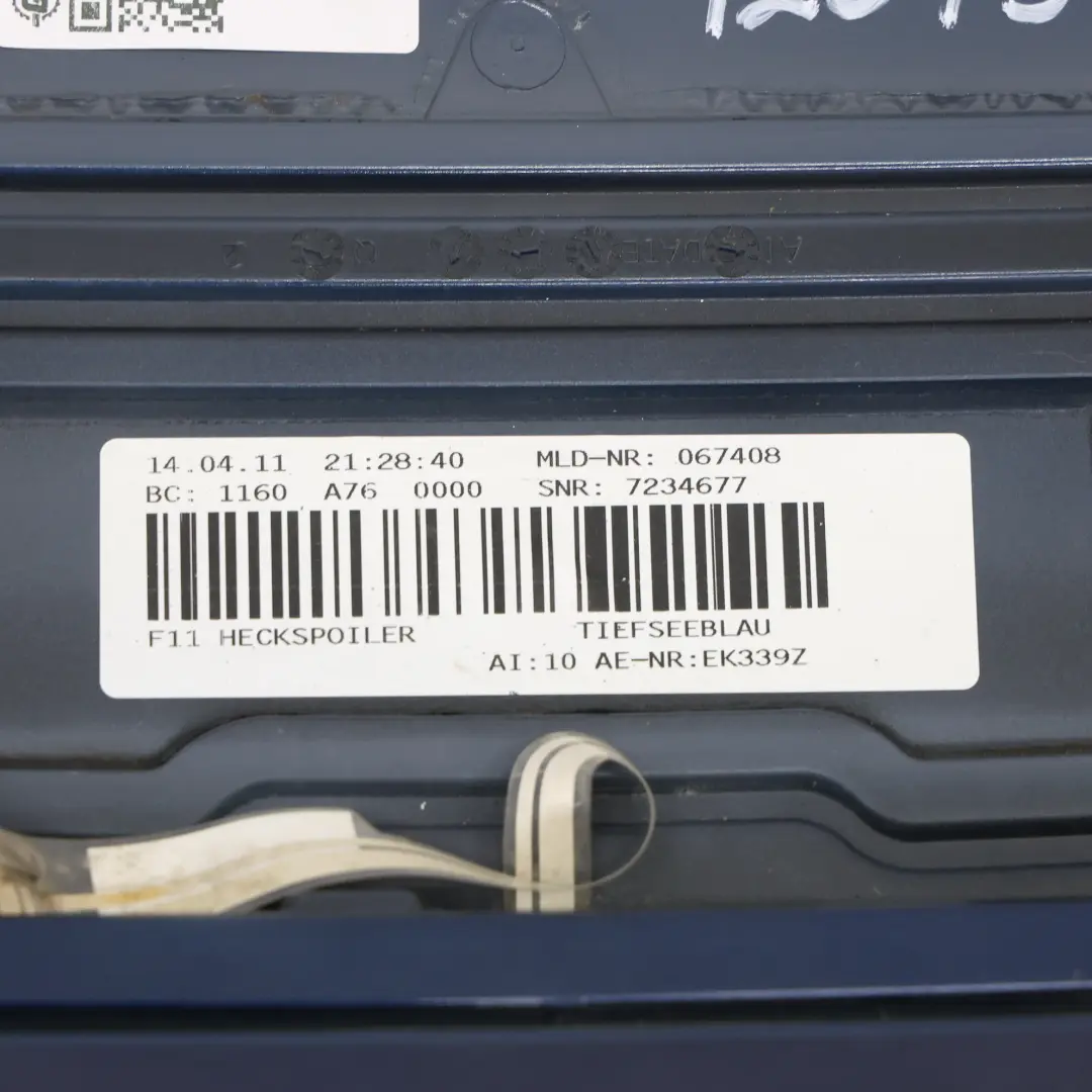Spoiler Alerón Trasero Para Portón Tiefseeblau Metallic - A76 para BMW F11 Touring con número de pieza 7207511 BMW F11 Touring Spoiler Alerón Trasero Para Portón Tiefseeblau Metallic - A76 - SKU 7207511-DSB - Número de pieza 7207511