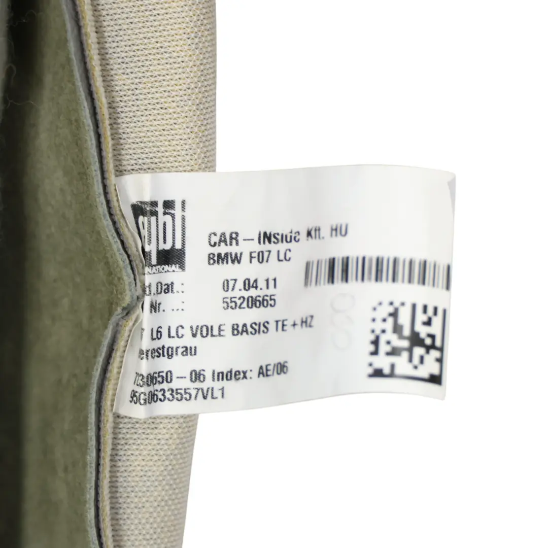 BMW F07 F10 F11 Vorder Sitz Lehnen Bezug Beheizt Links Rechts Leder Grau - SKU 7230650 - Teilenummer 7230650