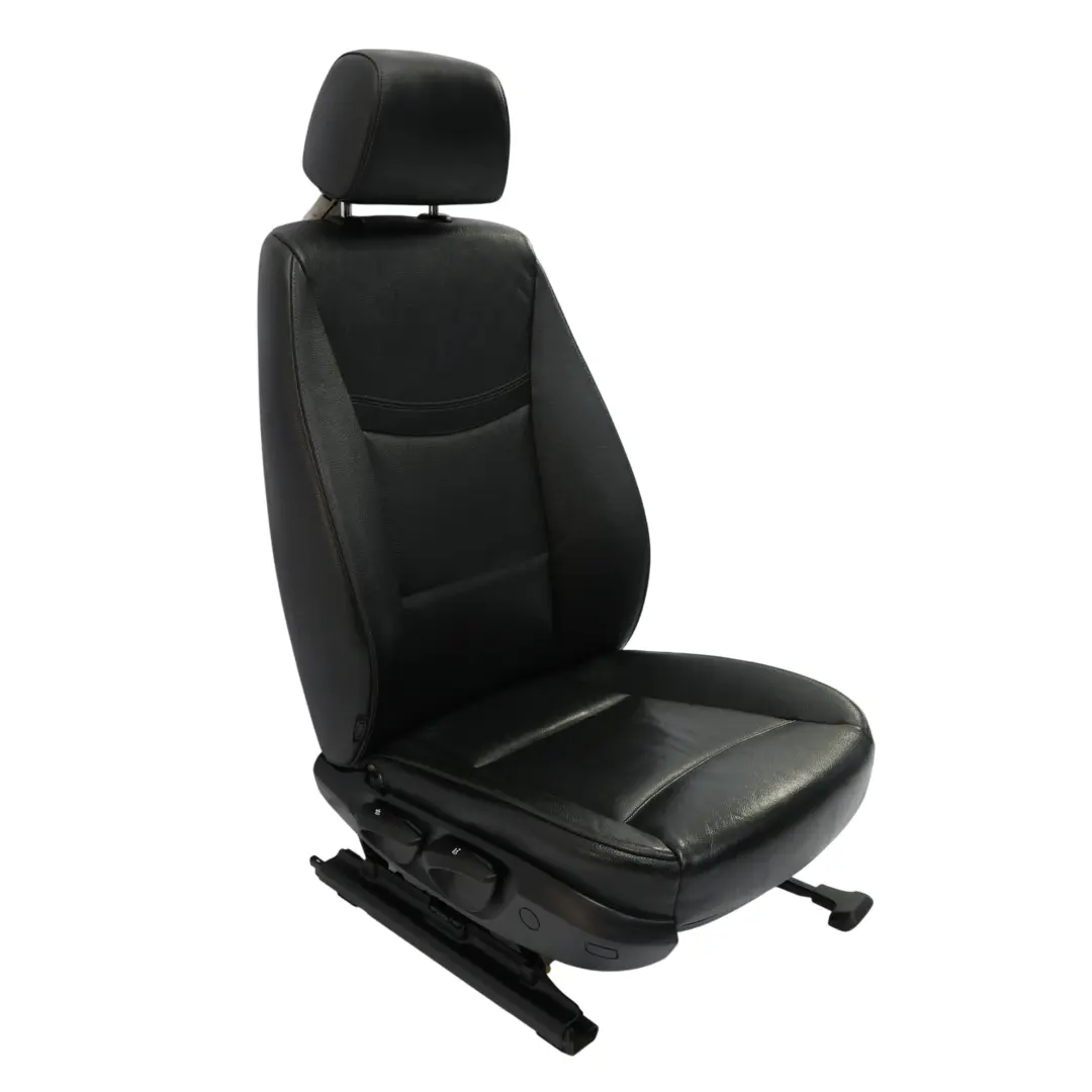 BMW E90 E91 LCI Fotel Przedni Prawy Grzany Czarna Skóra Dakota - SKU 7246800-4 - Numer Części 7246800