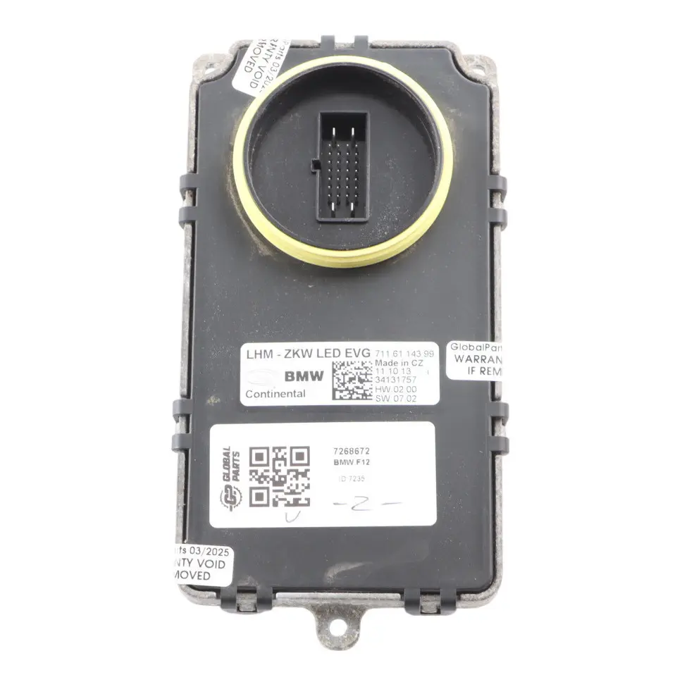 Front Lamp Headlight Main Control Module Unit ECU to BMW F12 with Part number 7268672 BMW F12 Front Lamp Headlight Main Control Module Unit ECU - SKU 7268672 - Part number 7268672
