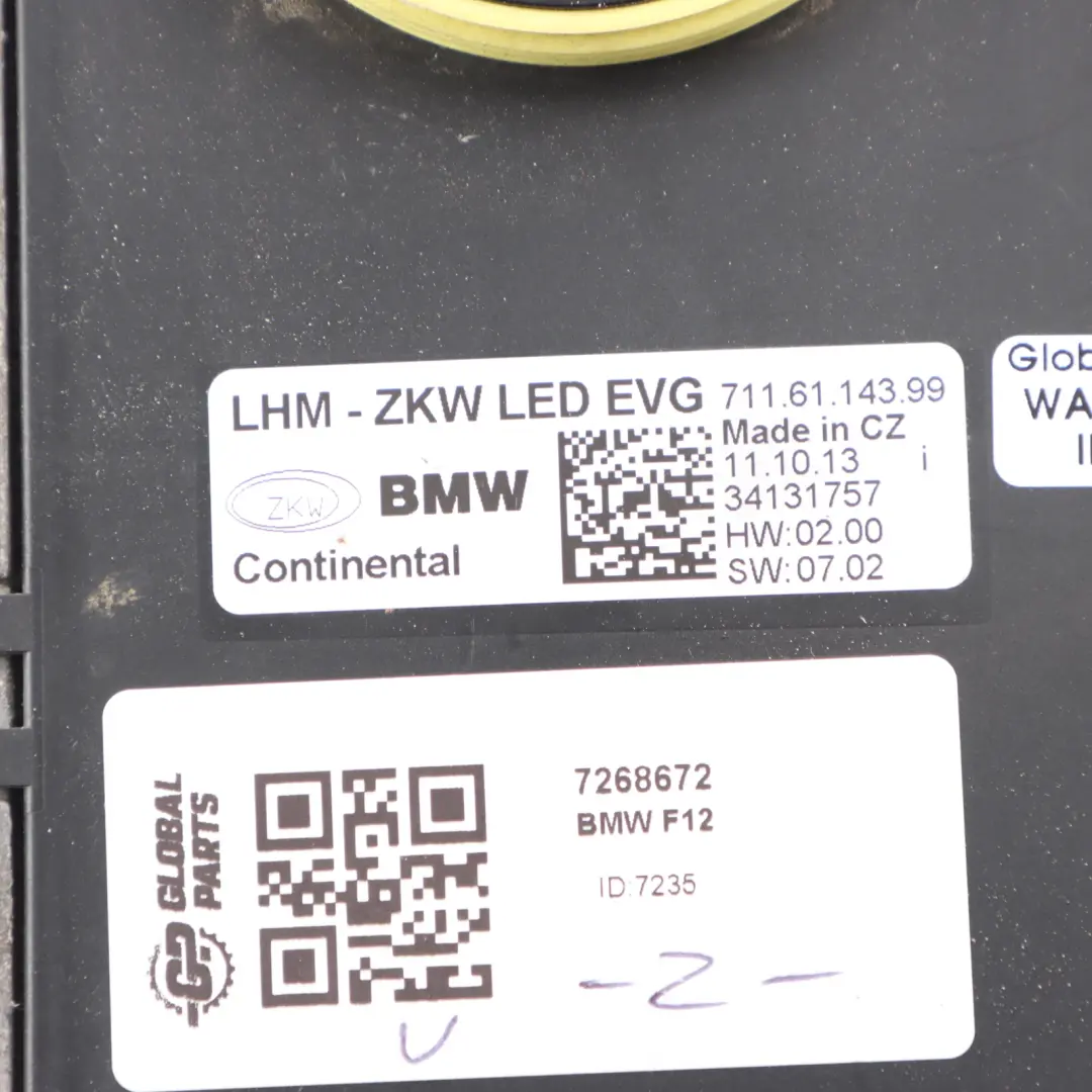 BMW F12 Front Lamp Headlight Main Control Module Unit ECU - SKU 7268672 - Part number 7268672