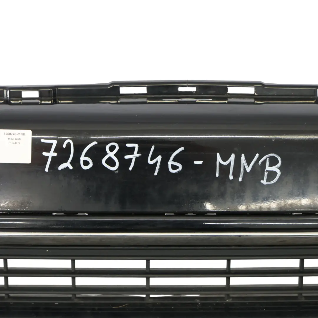 Complete Front Bumper Trim Panel Midnight Black - A94 to Mini R55 R56 LCI with Part number 7268746 Mini R55 R56 LCI Complete Front Bumper Trim Panel Midnight Black - A94 - SKU 7268746-MNB - Part number 7268746
