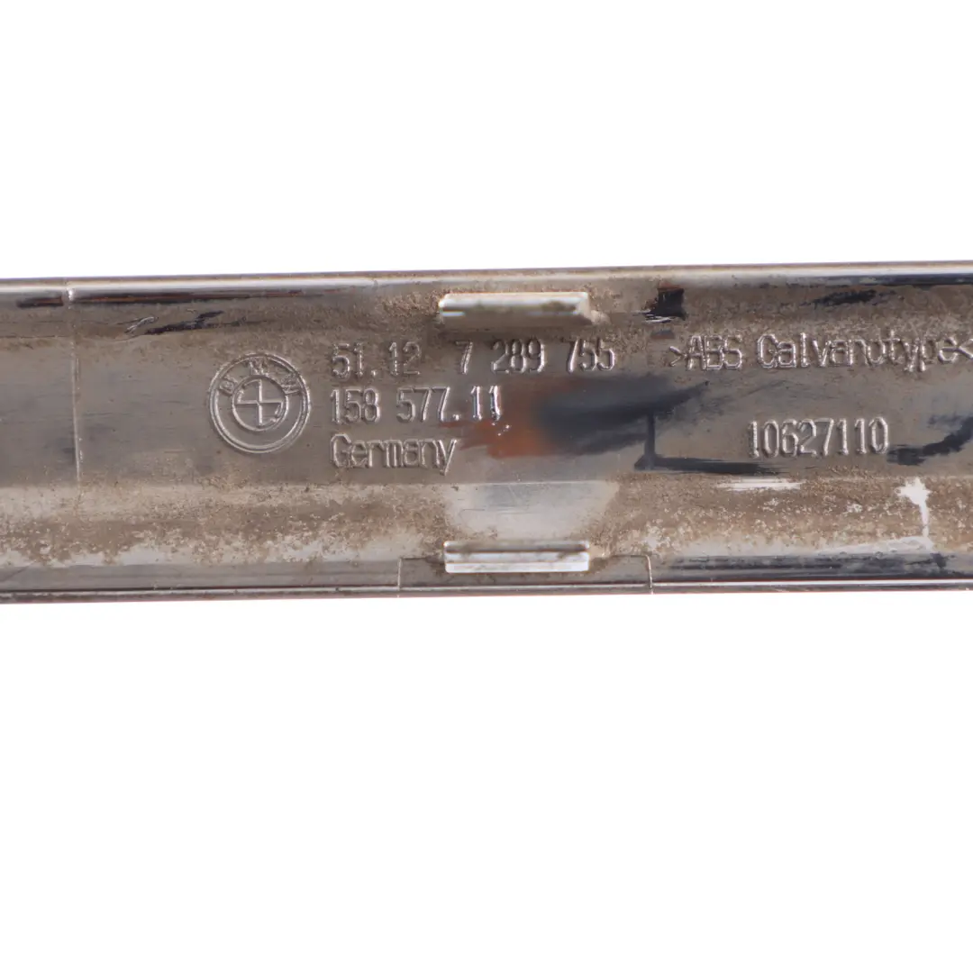 Bumper Trim Cover Strip Chrome to BMW F30 F31 Rear with Part number 7289755 BMW F30 F31 Rear Bumper Trim Cover Strip Chrome - SKU 7289755 - Part number 7289755